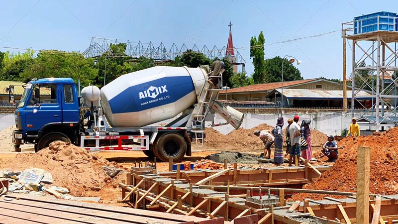AIMIX Camión Mezcladora de Concreto en Myanmar