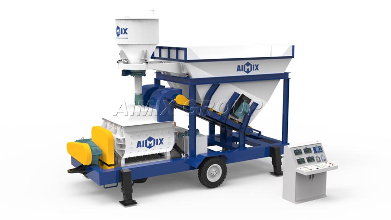 AJS-25 Planta de Concreto Pequeña con Hormigonera de Doble Eje