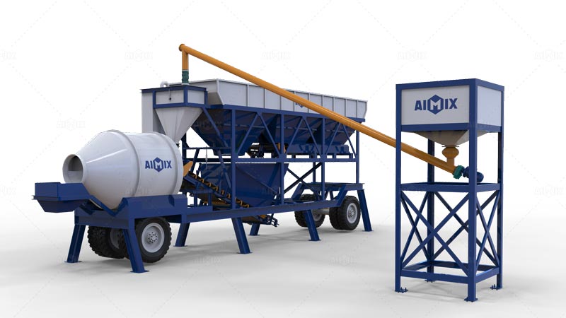 AJT60 Planta de Hormigón Pequeña con Hormigonera de Tambor