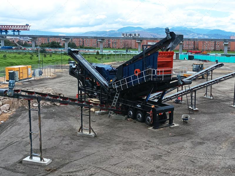 AIMIX Planta Triutradora Móvil de Piedra de Impacto para Tratamiento de Residuos de Construcción