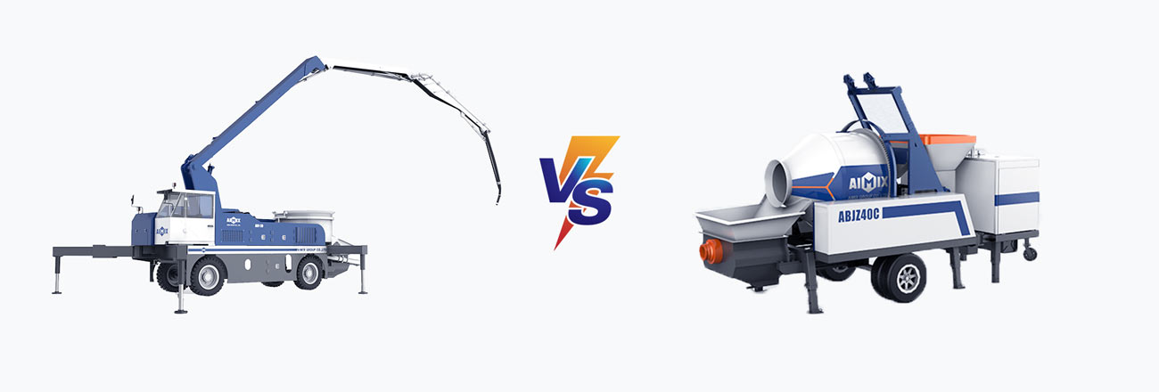 Comparación entre Bomba Hormigonera sobre Ruedas con Pluma y Bomba Hormigonera