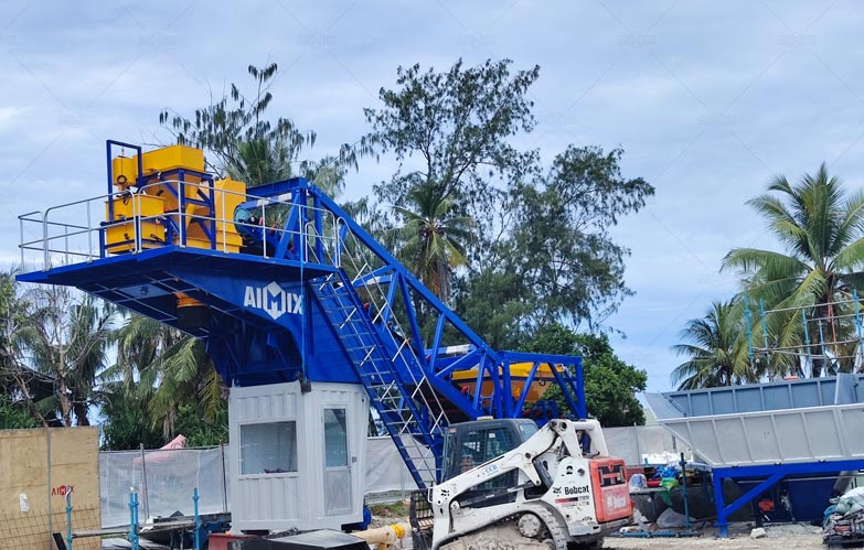 AJY25 Planta de Concreto Móvil en Australia para Construcción de Vías Urbanas