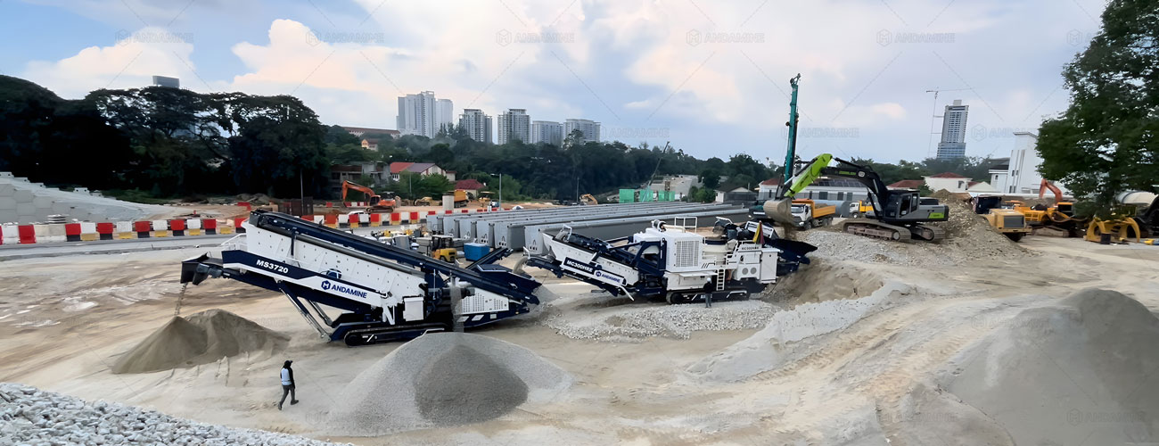 Planta Trituradora Móvil de Rocas sobre Orugas para Construcción de Carreteras